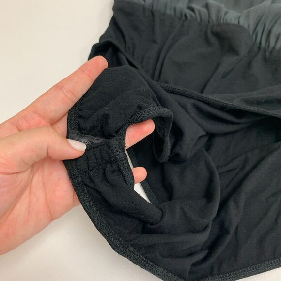 Torrid Surplice Bodysuit Womens 1 Stretch Long Sleeve Chiffon Back Tie Black - Picture 10 of 16